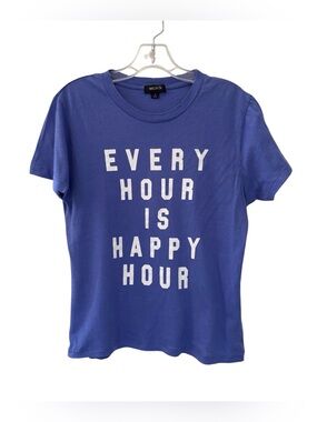 WildFox Baja Blue Always Happy KeKe T-Shirt Tee Top Size Small